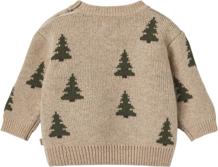 Wheat Jacquard Strik Pullover Mimi Offwhite