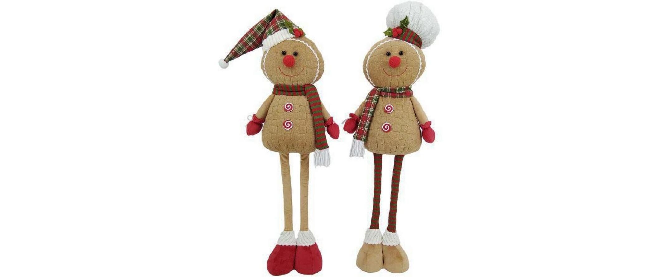 Weihnachtsfigur Lebkuchenmännchen ausziehbar 2er-SetDekofigur