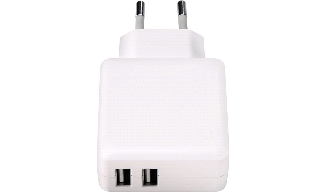 Ladeadapter 100-240V med USB-A x 2