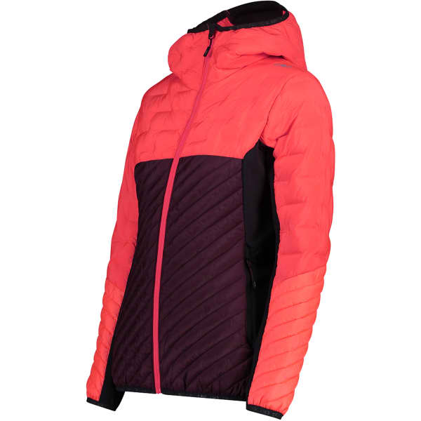Doudoune ski CMP WOMAN JACKET HYBRID FIX HOOD BURGUNDY