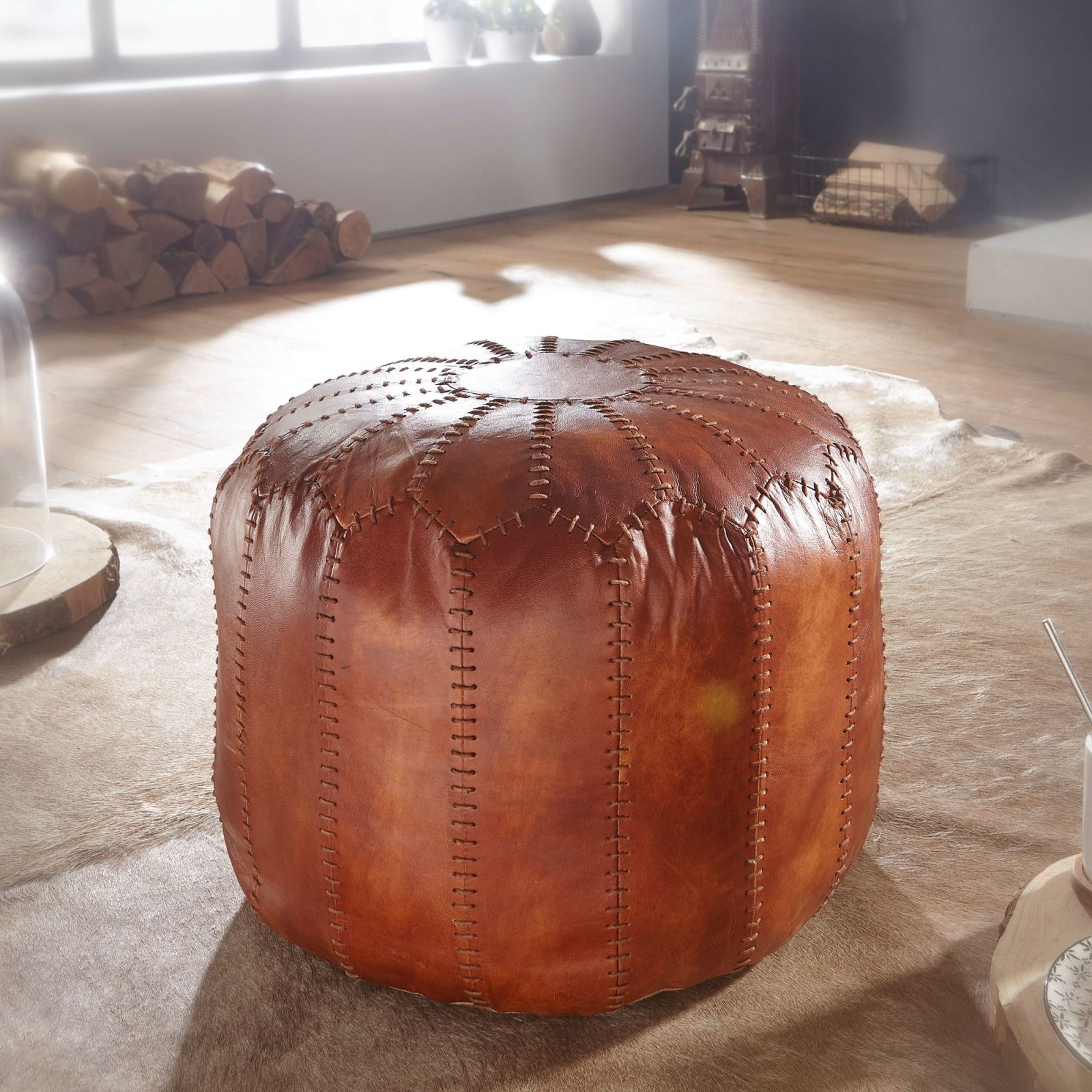 Pouf Sitzhocker - braun - 52 cm