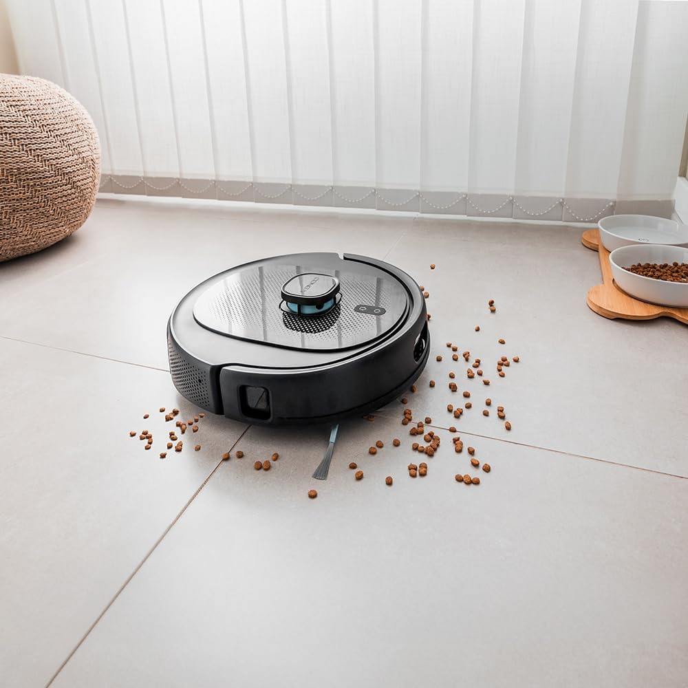 Cecotec Saugroboter Conga 9590 Spin Revolution Ultra Power Home, Lasernavigation, Künstliche Intelligenz, 10.000 Pa, max. 240 Minuten Akkulaufzeit, rotierende Mops, Silikonbürste für Haustiere.