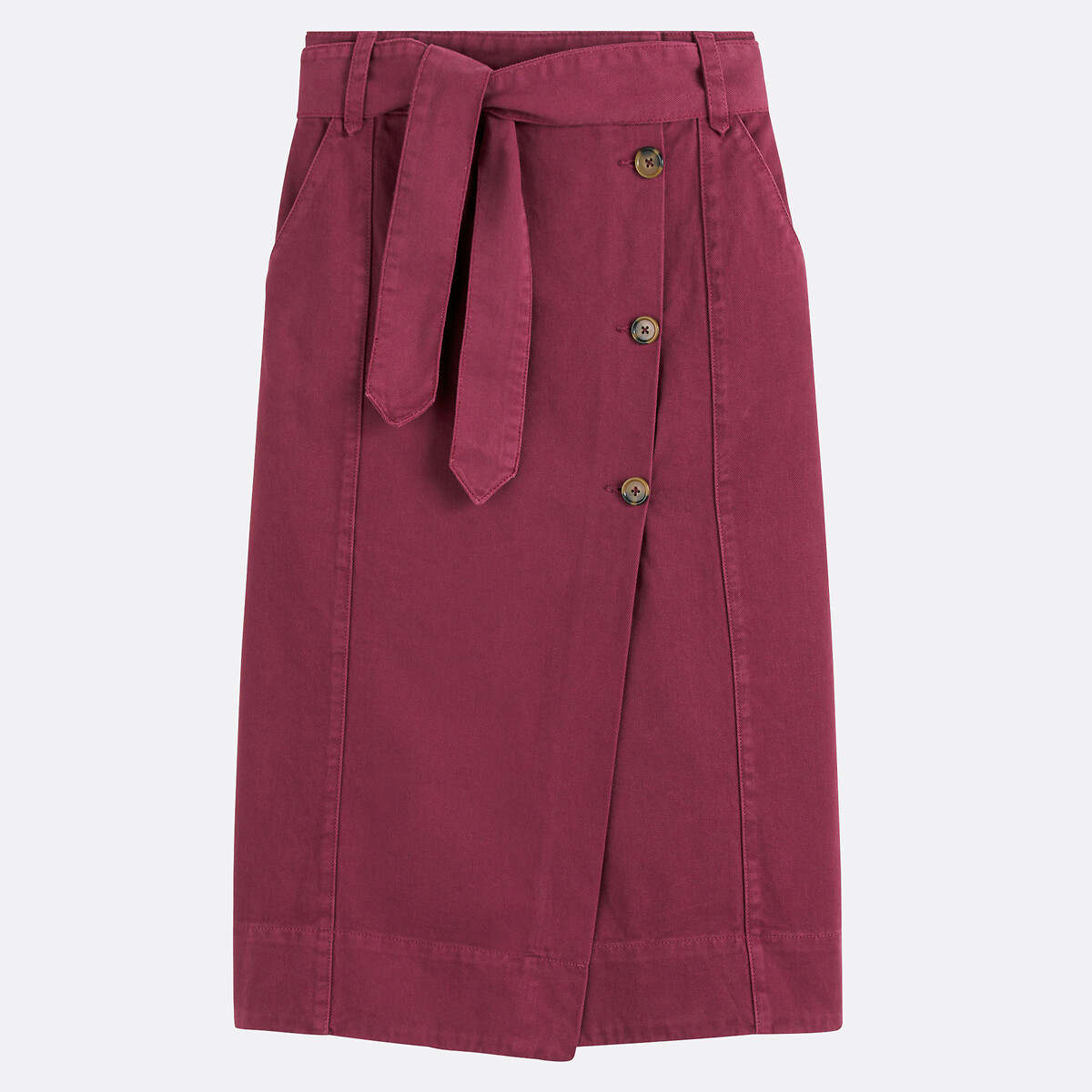 COLEÇÕES LA REDOUTE<br>Saia midi envelope em sarja cocktail