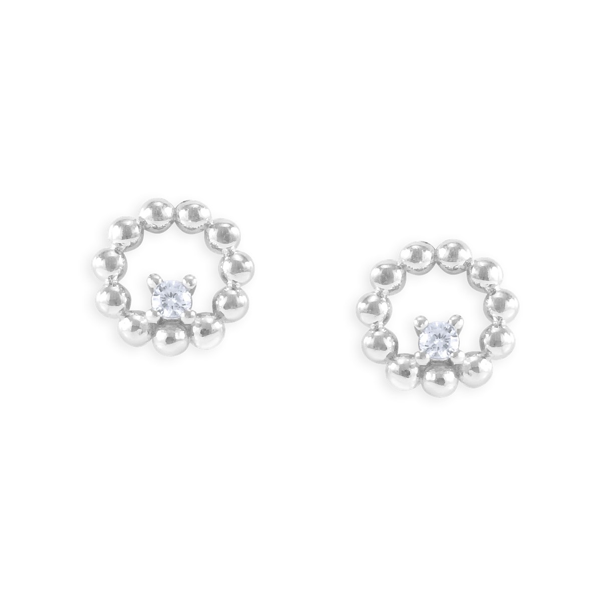 Boucles d'oreilles en argent 925 rhodié avec oxydes de zirconium