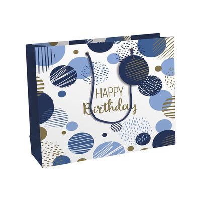 Clairefontaine Excellia - Sac cadeau - 37 x 12 x 27,5 cm - joyeux anniversaire - bleu