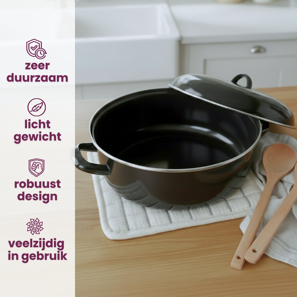 Cooking Emaille Braadpan - Ã¸ 24 cm | 4 liter