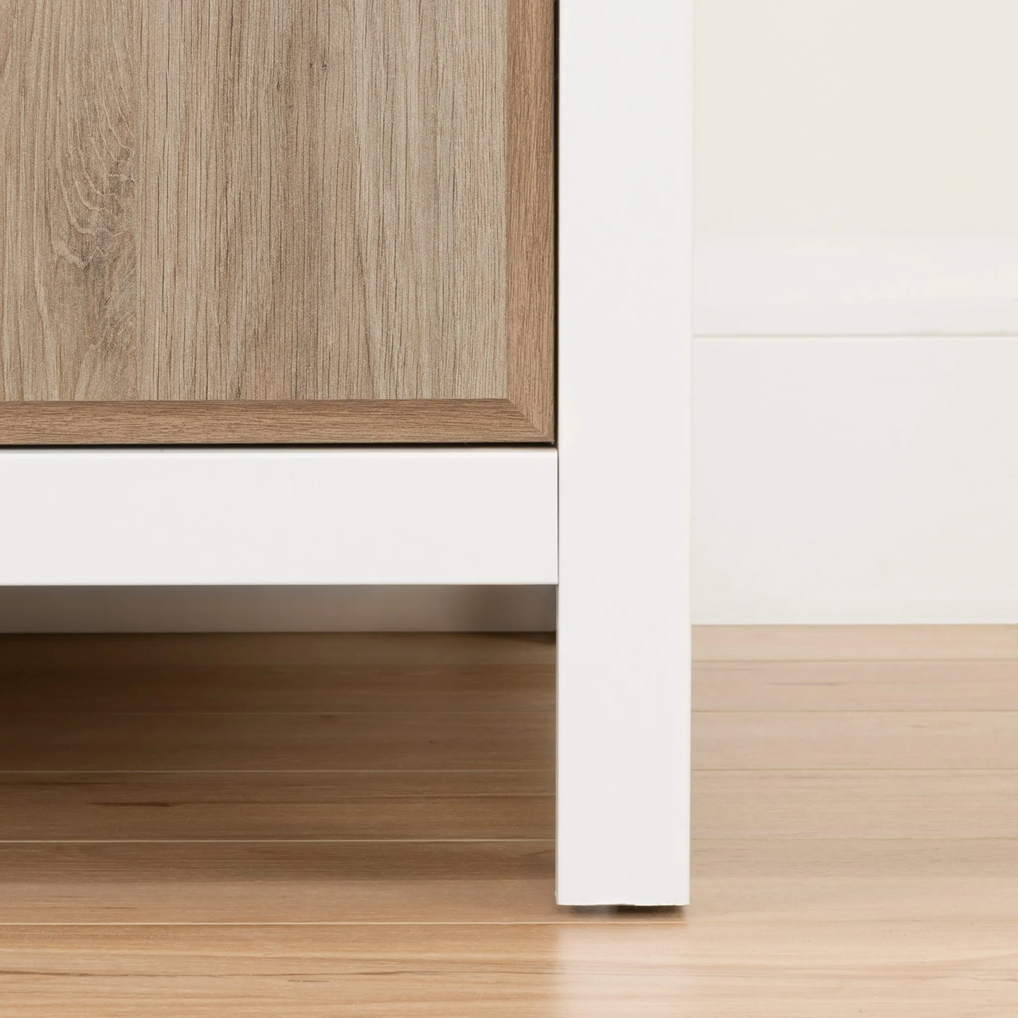 South Shore Commode 4 Tiroirs - Catimini Blanc et Chêne rustique