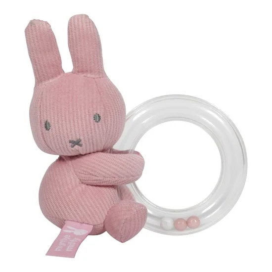 Hochet Miffy   velours côtelé rose        15 cm   de               Piou Piou et Merveilles