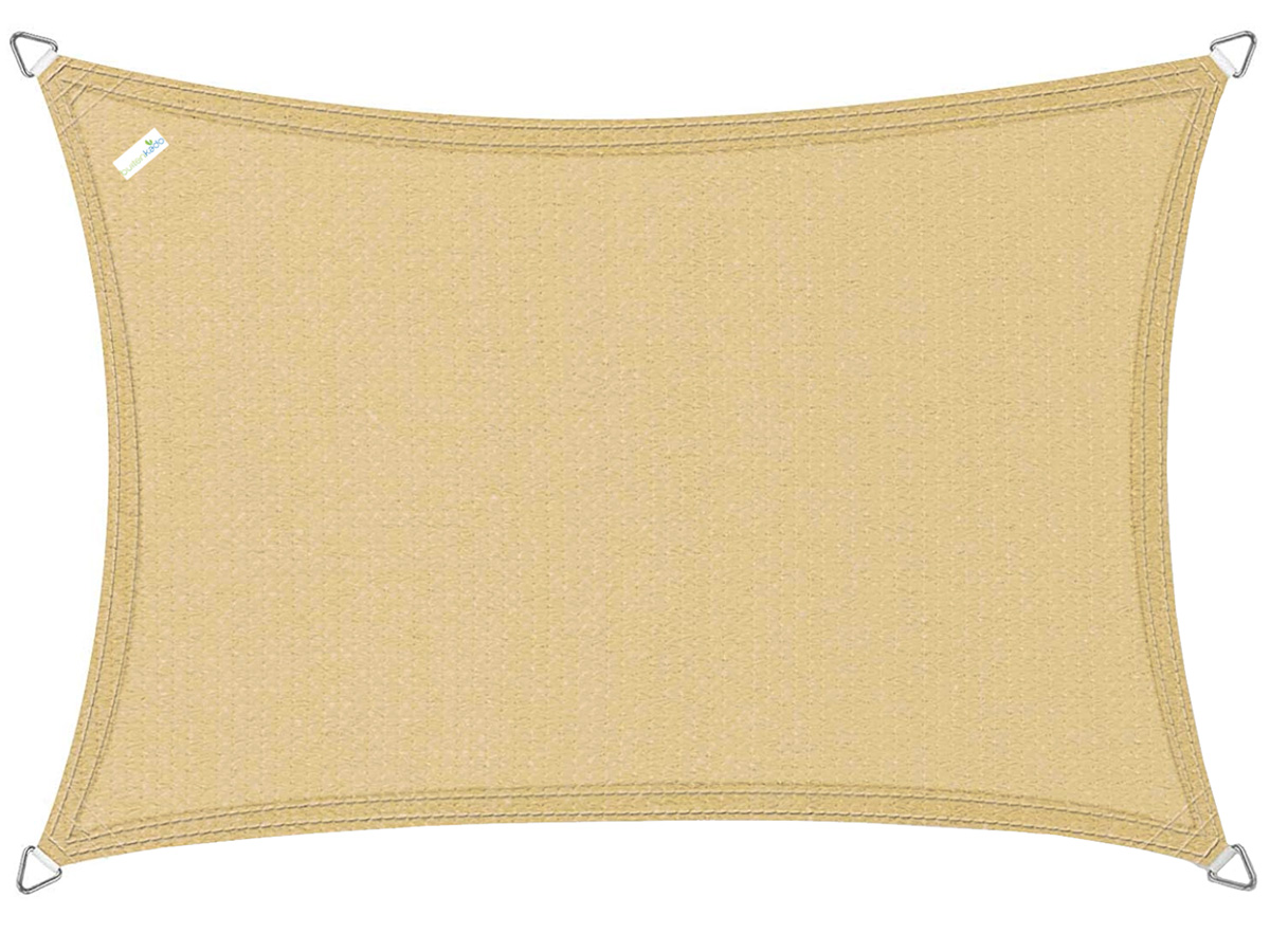 Buitenkado 4x5 zand beige hpde waterdoorlatend schaduwdoek