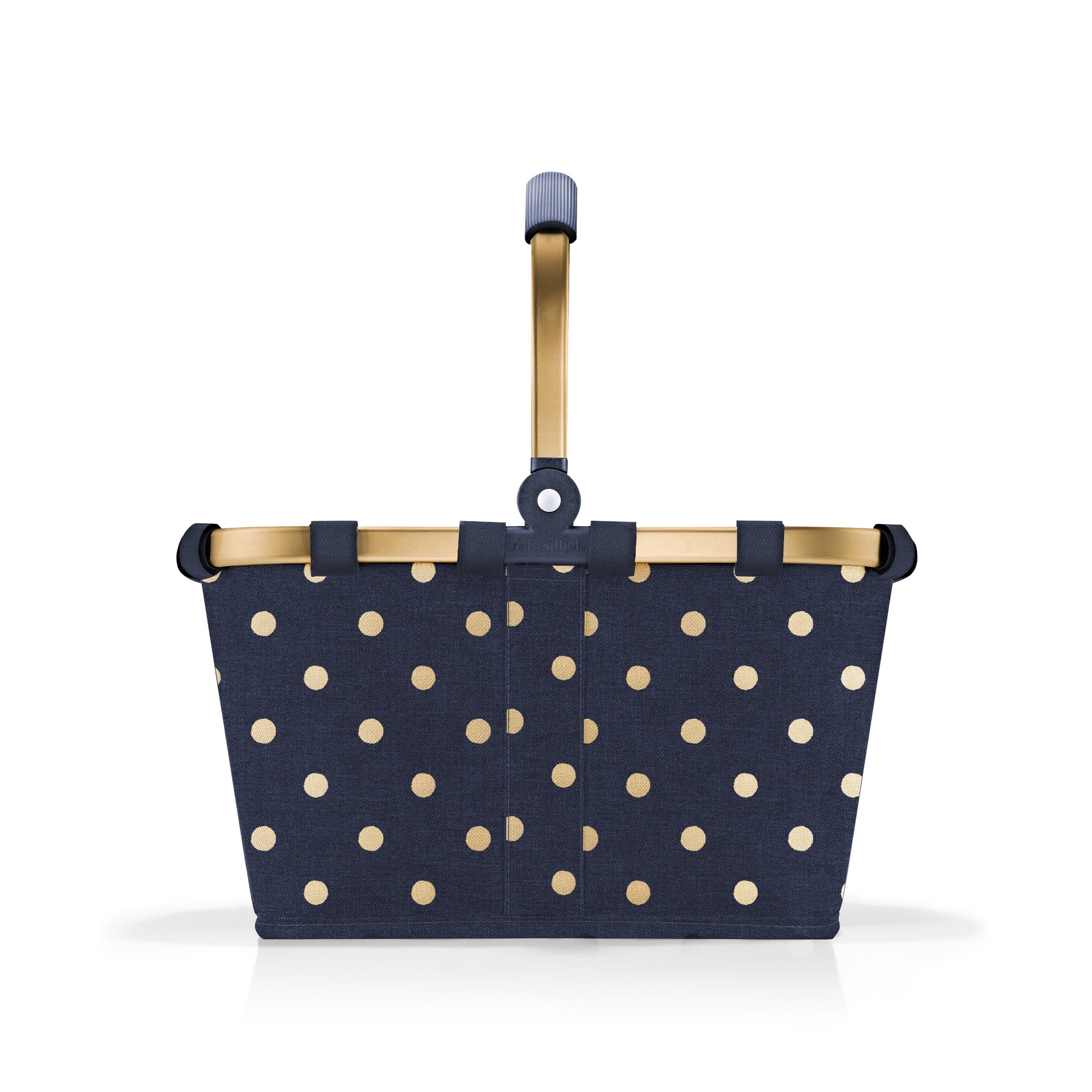 reisenthel Einkaufskorb CARRYBAG XS blau/Polkadots goldfarbig