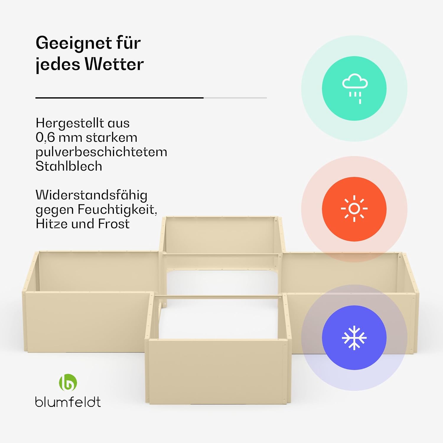 blumfeldt Versagrow Hochbeet - Modulares Hochbeet Metall, 651 L, Pulverbeschichteter Stahl, Frost- und Rostfrei, Höhenverstellbar bis 90 cm, Für Gemüse und Kräuter, Einfacher Aufbau