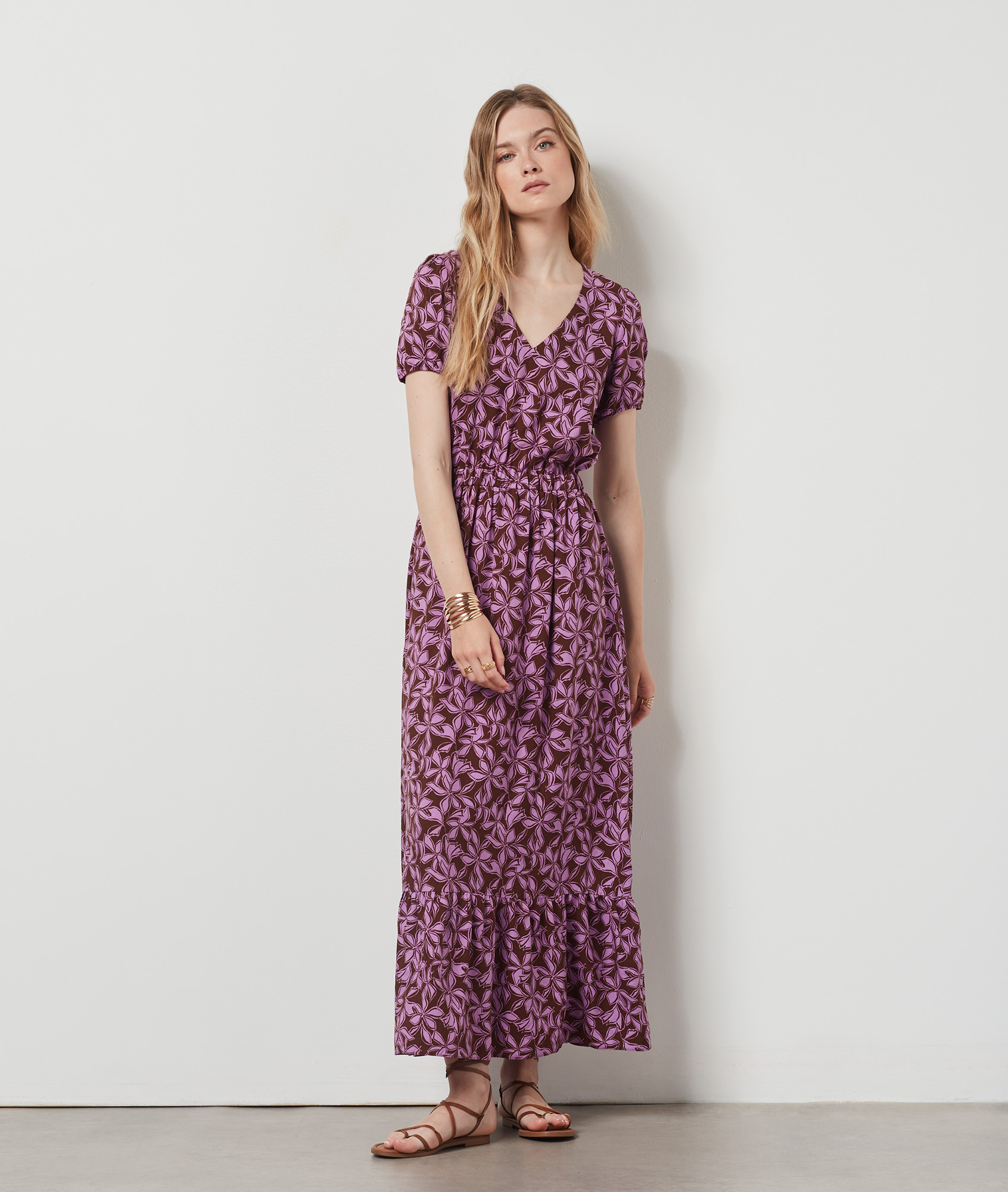 Robe longue imprimée