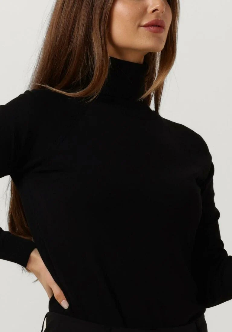 SUMMUM zwarte summum coltrui sweater turtle neck basic knit (7s5529)