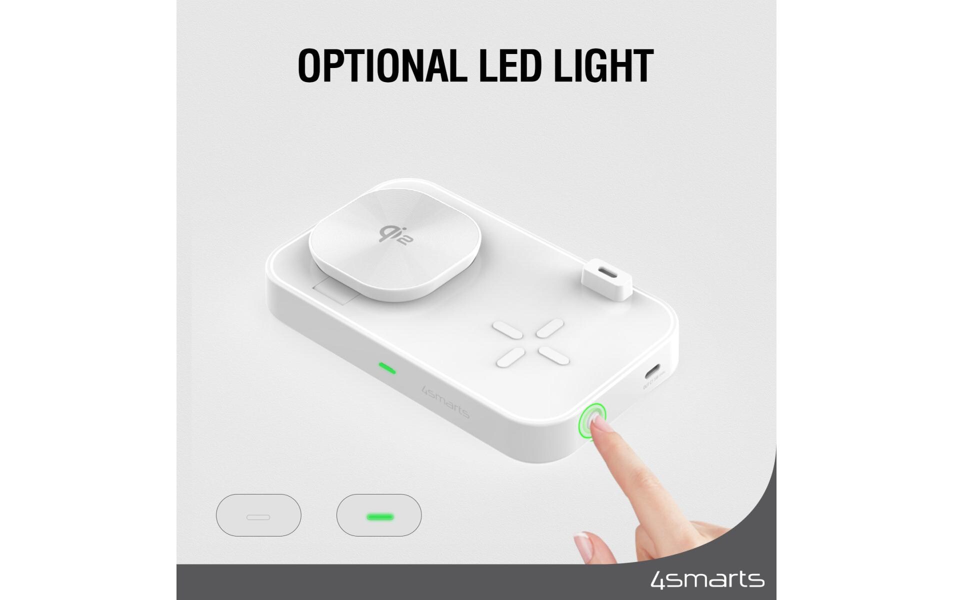 Wireless Charger Qi2 Weiss3-in-1 MagSafe-Ladestation mit inkludiertem Ladegerät
