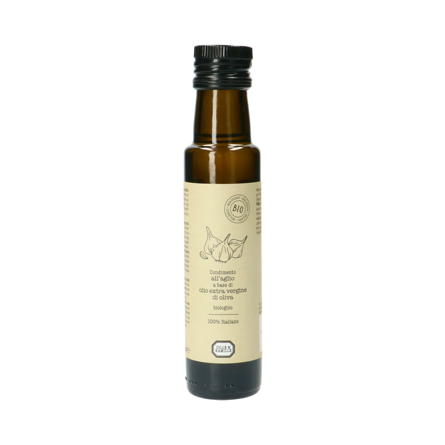 Olijfolie extra vierge, met knoflook, biologisch, 100 ml