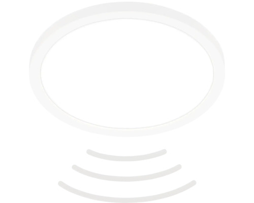 LED Sensor Plafondlamp IP44 15W 1900 lm 4000 K HxØ 3x24 cm Slank Wit + Achtergrondverlichting