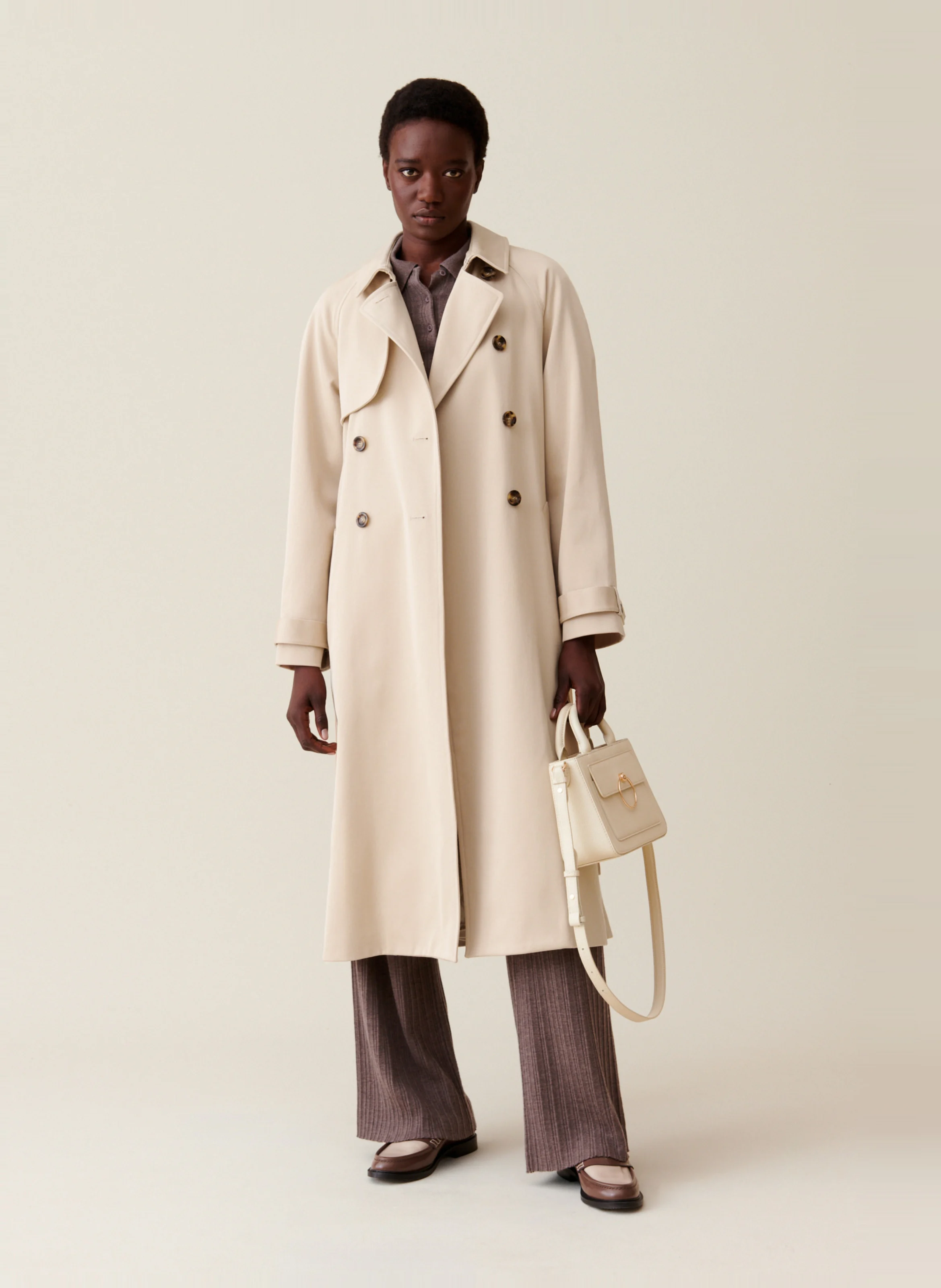 Trench classique 7/8eme en coton | Beige
