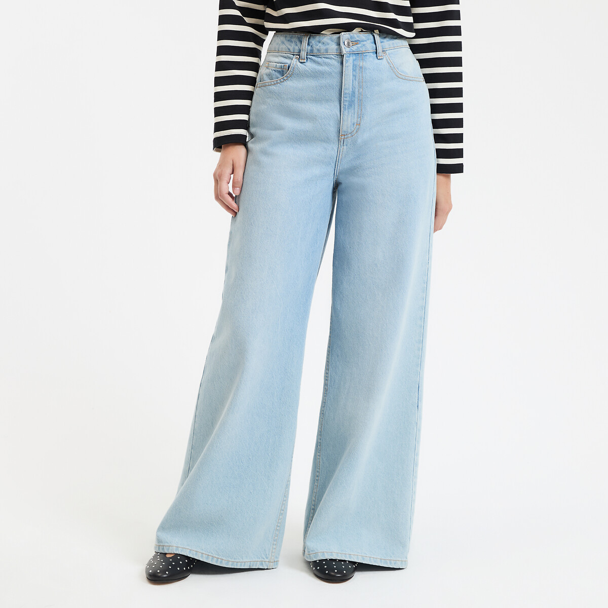 COLEÇÕES LA REDOUTE<br>Calças jeans extra grandes, cintura alta