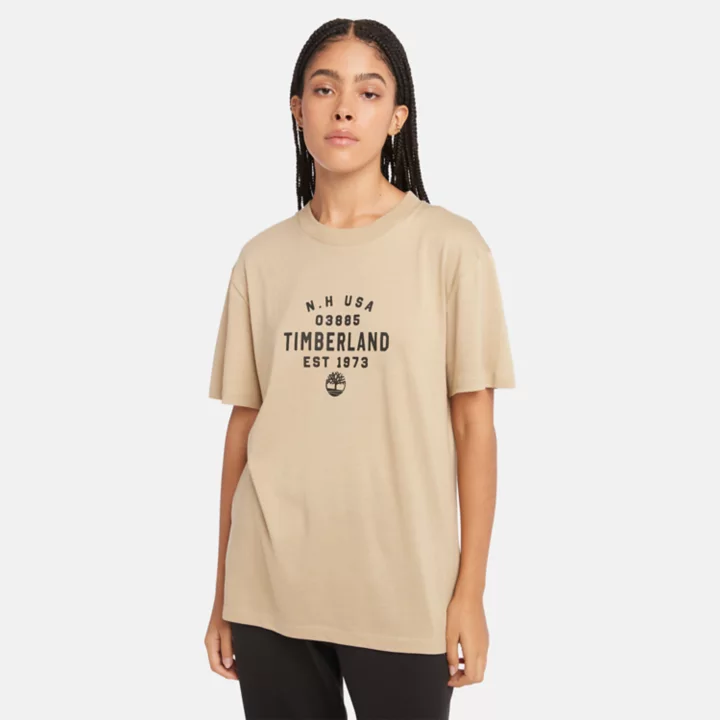 T-shirt à motif en beige