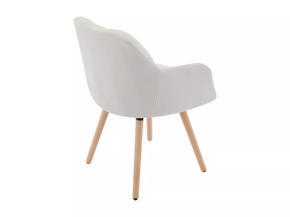 Lot de 2 chaises avec accoudoirs - Tissu et bois de hêtre - Beige - PEGA de Pascal MORABITO