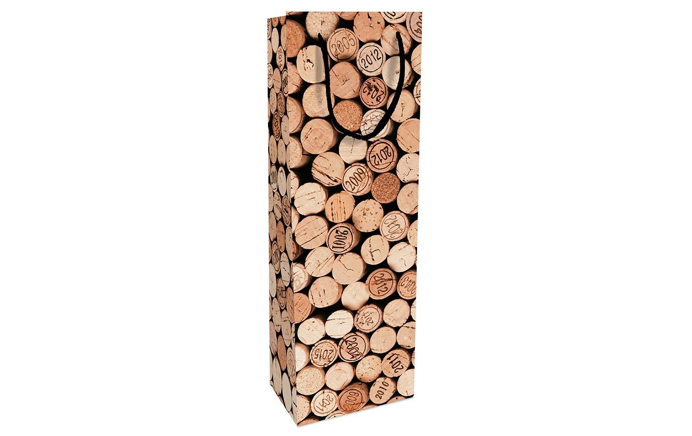 Flaschentasche Bouchon 12 x 37 x 8 cm, HellbraunGeschenktasche für edle Weine