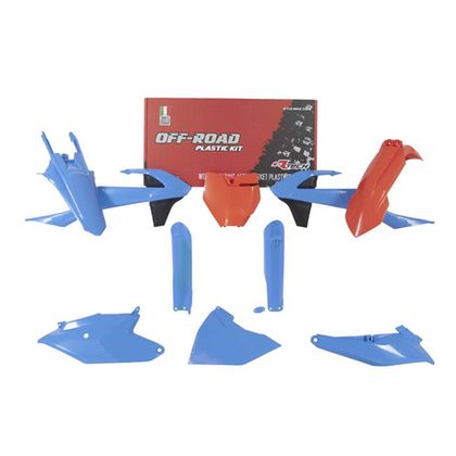 Kit plastiques R-tech 7 p orange-bleu clair - Bleu