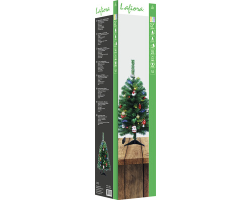 Lafiora kunstkerstboom met ornament, 90 cm hoog, groen