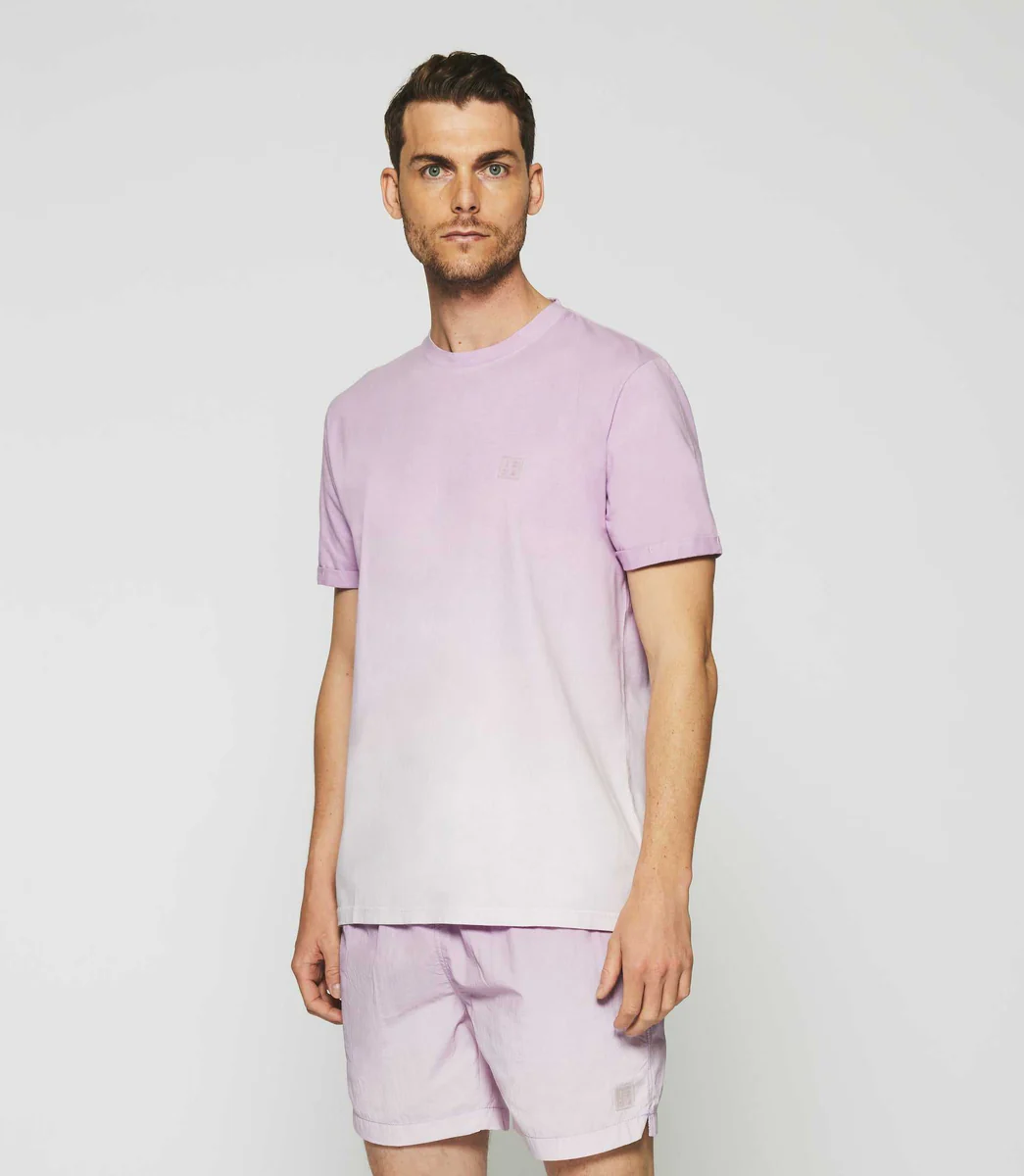 T-shirt à manches courtes dégradé dip dye parme GUYTO