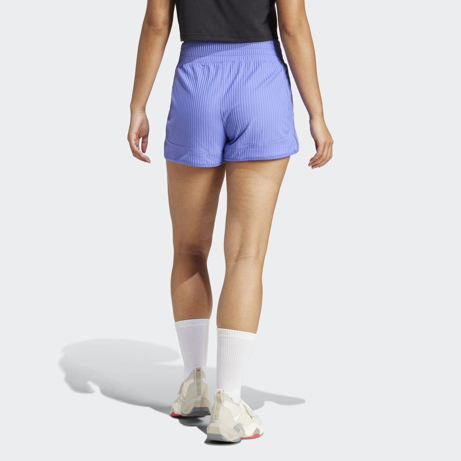 Adidas Short taille haute bords-côtes 3 bandes ton sur ton Pacer All Gym Seasonal