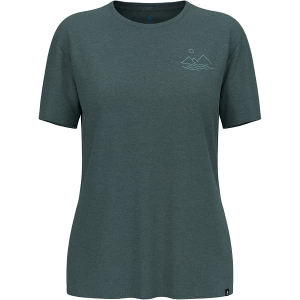 T-shirt randonnée ODLO W ASCENT SUN. SEA. MOUNTAINS. CREW NECK S/S DARK SLATE MELANGE