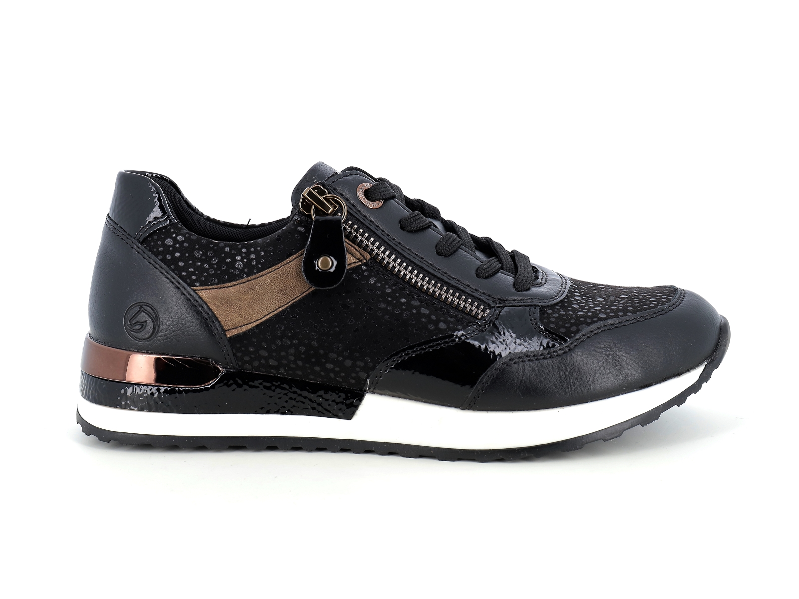 Remonte-R2548 Matières combinées Noir