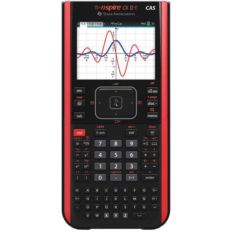 Texas Instruments Grafikrechner TI-Nspire CX II-T CAS mit Premium Lehrer Software, schwarz/rot