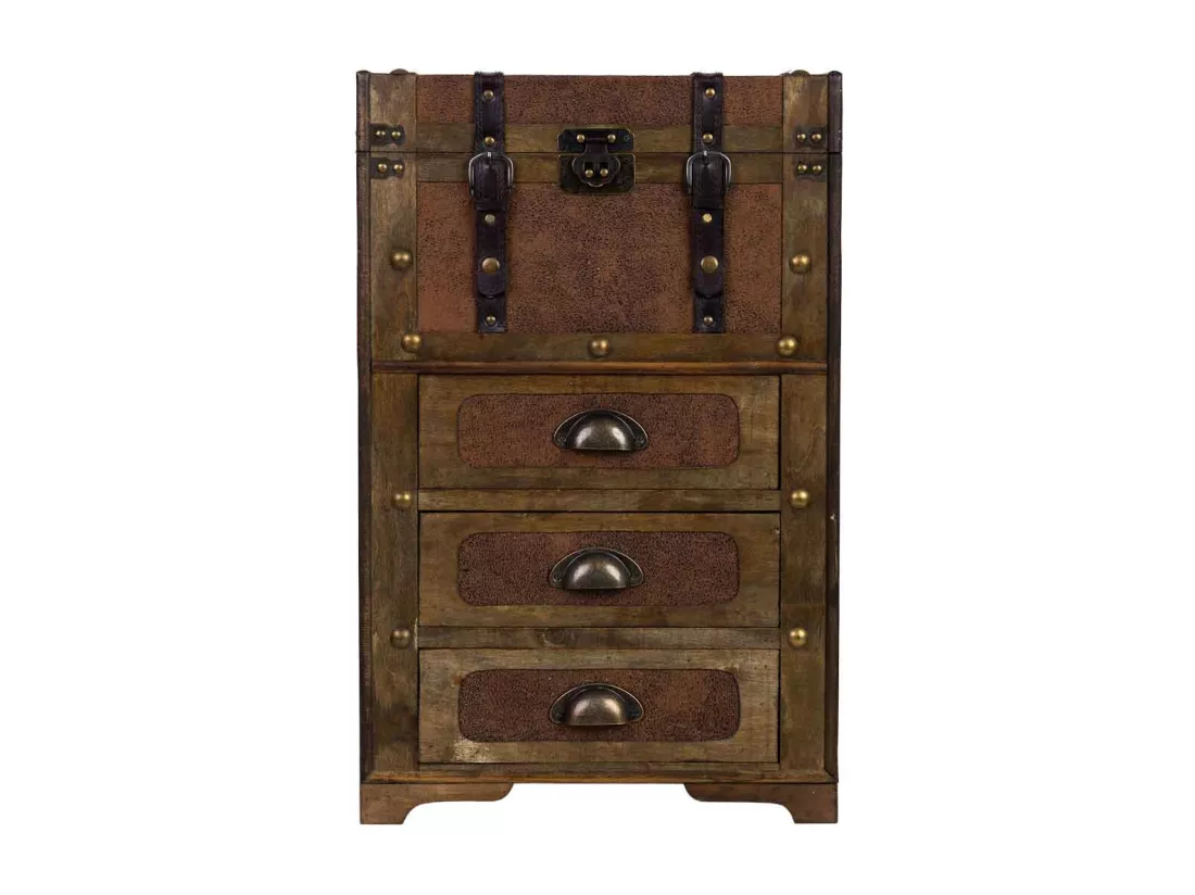Coffre en bois marron 41x30x64