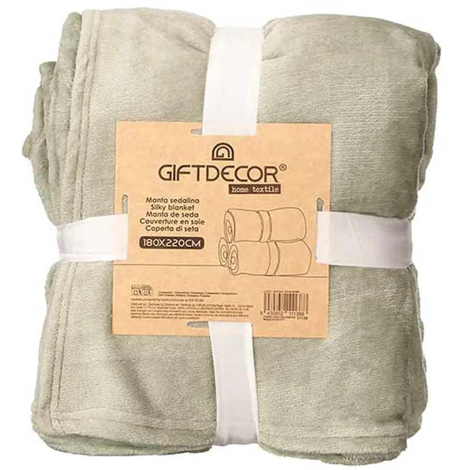 Giftdecor Fleece plaid - groen - XL - polyester - 130 x 160 cm