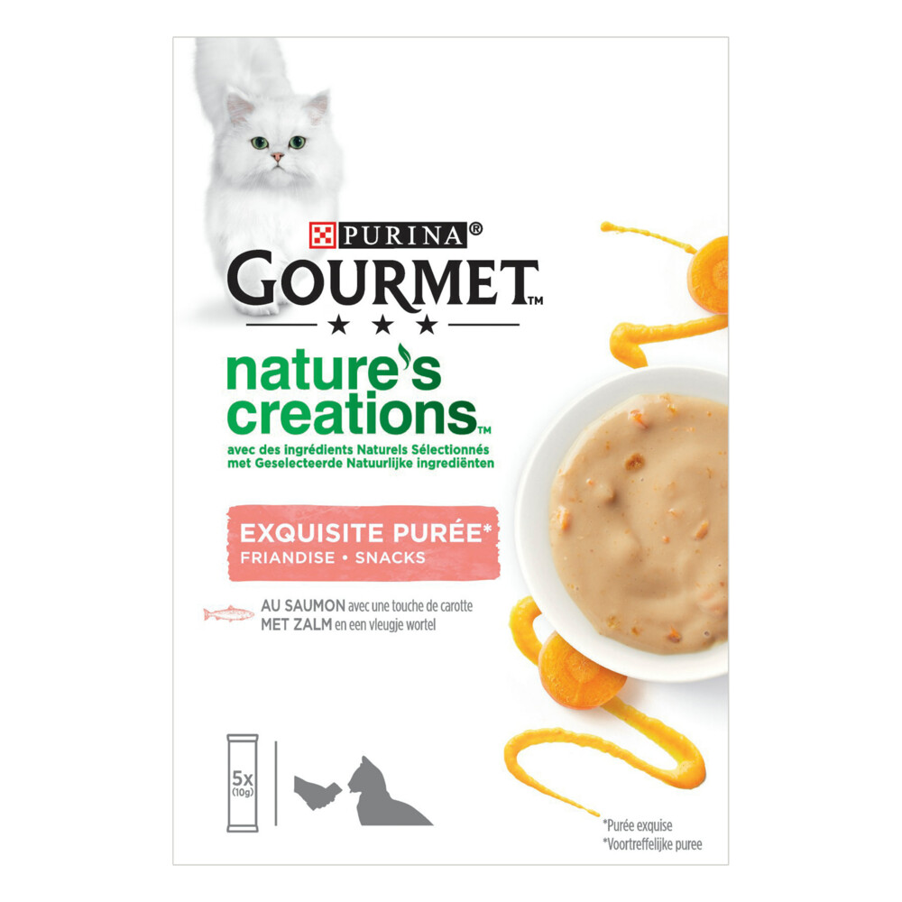 Gourmet Nature's Creations Puree Zalm Wortel5 x 10 gr
