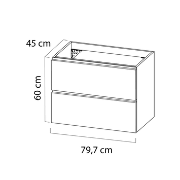 Tiger Badkamermeubel Karlo 80 cm Mat Zwart met Zwarte Wastafel