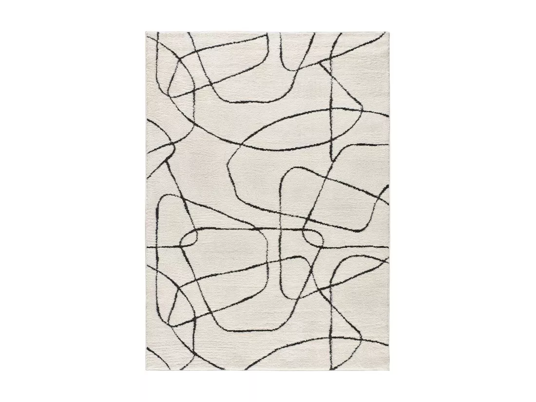 Tapis intérieur - géométrique - blanc - 140 x 200 cm - BLANCHE