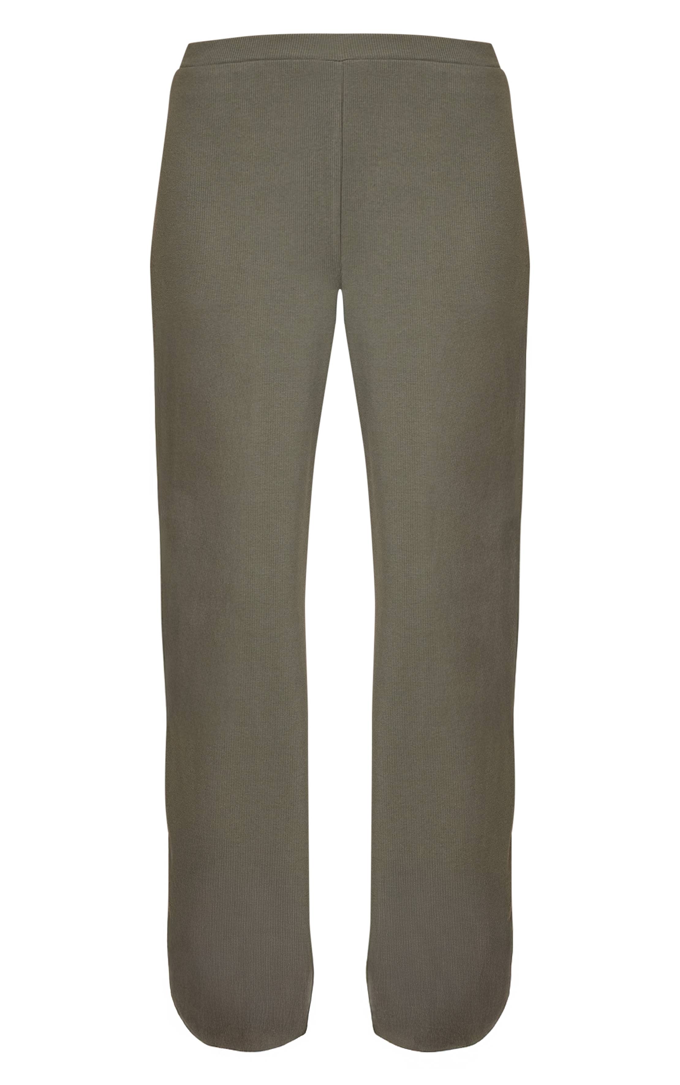 Sea Green Pantalon Large Côtelé Brossé