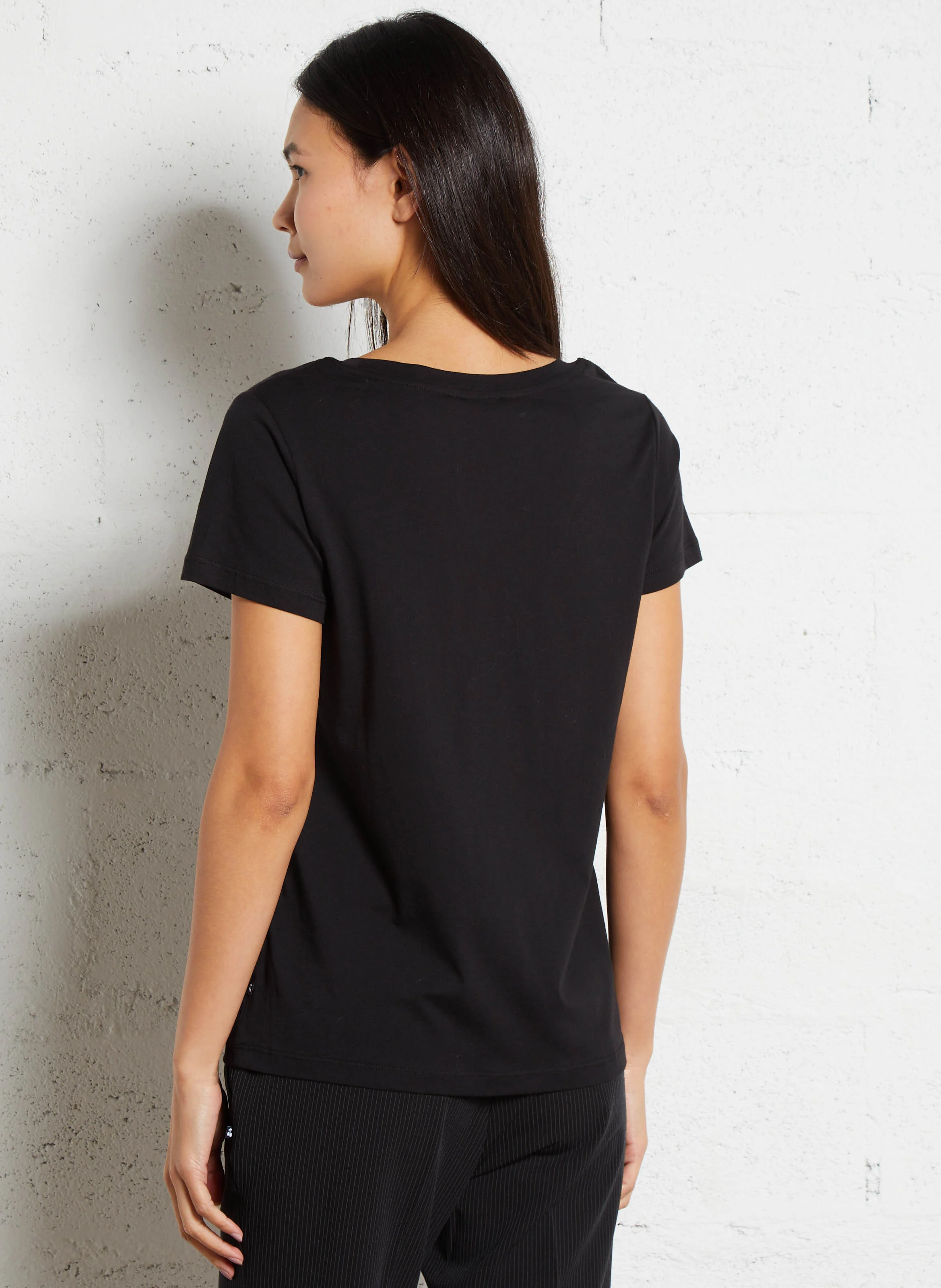 TAOLO - Tee-shirt manches courtes imprimé| Noir