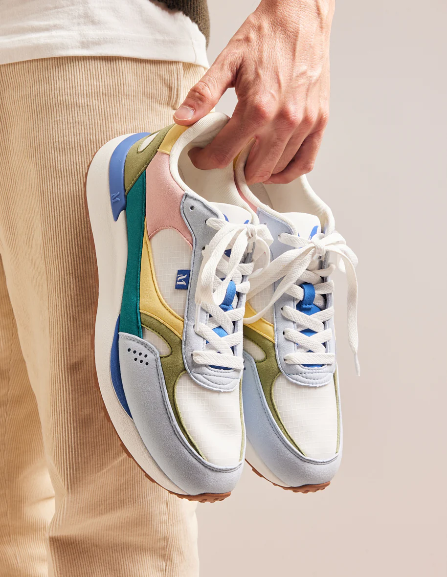 Baskets basses Anael - Ciel blanc sauge