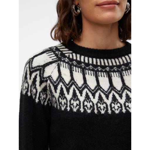 Vero Moda Simone Nordic Striktrøje, Black, XL