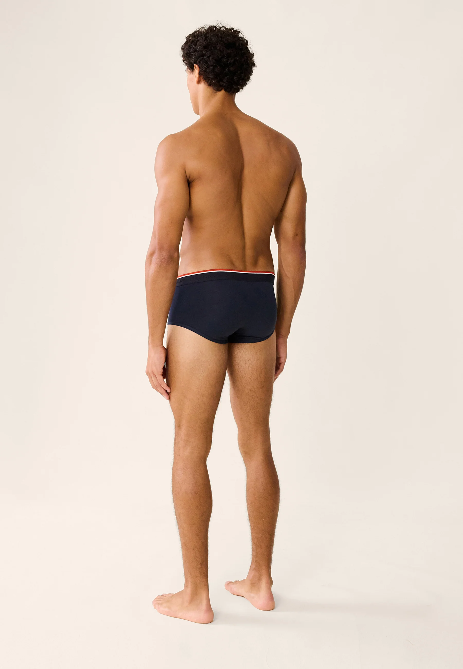 Boxer échancré en coton-Pedro Bleu Marine