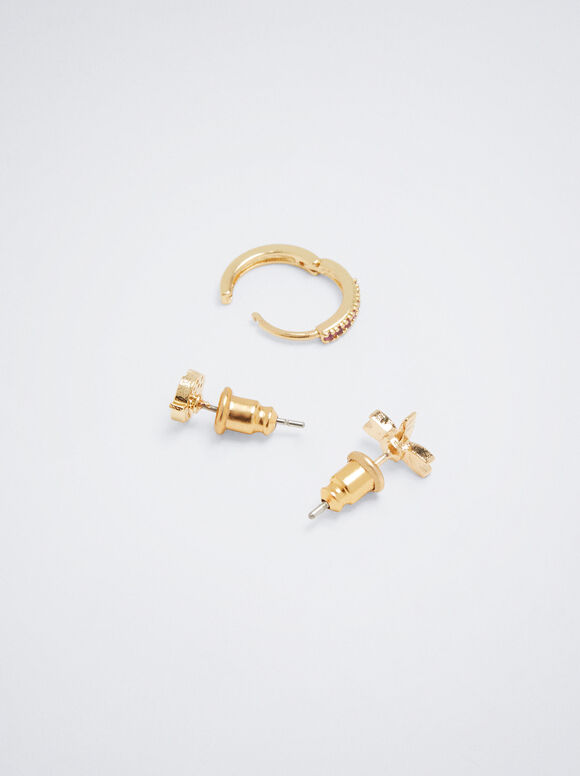 Conjunto de Anéis com Berloques e Zircônias - Multicor