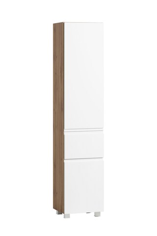 Seitenschrank Gent weiß/braun B/H/T 40x180x35 cm
