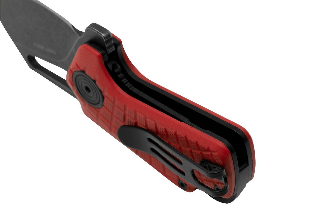 Black Fox Puck BF-761R Blackwashed D2 Red G10, zakmes