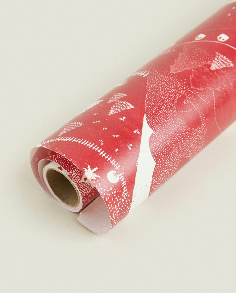 PAPEL DE EMBRULHO COM PAISAGEM DE NATAL