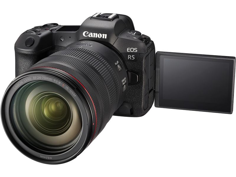 Canon Fotokamera Canon EOS R5 inkl. Objektiv RF 24-105 Professionelle spiegellose Systemkamera mit intelligentem Autofokus und brillanter Motiverkennung mit Objektiv