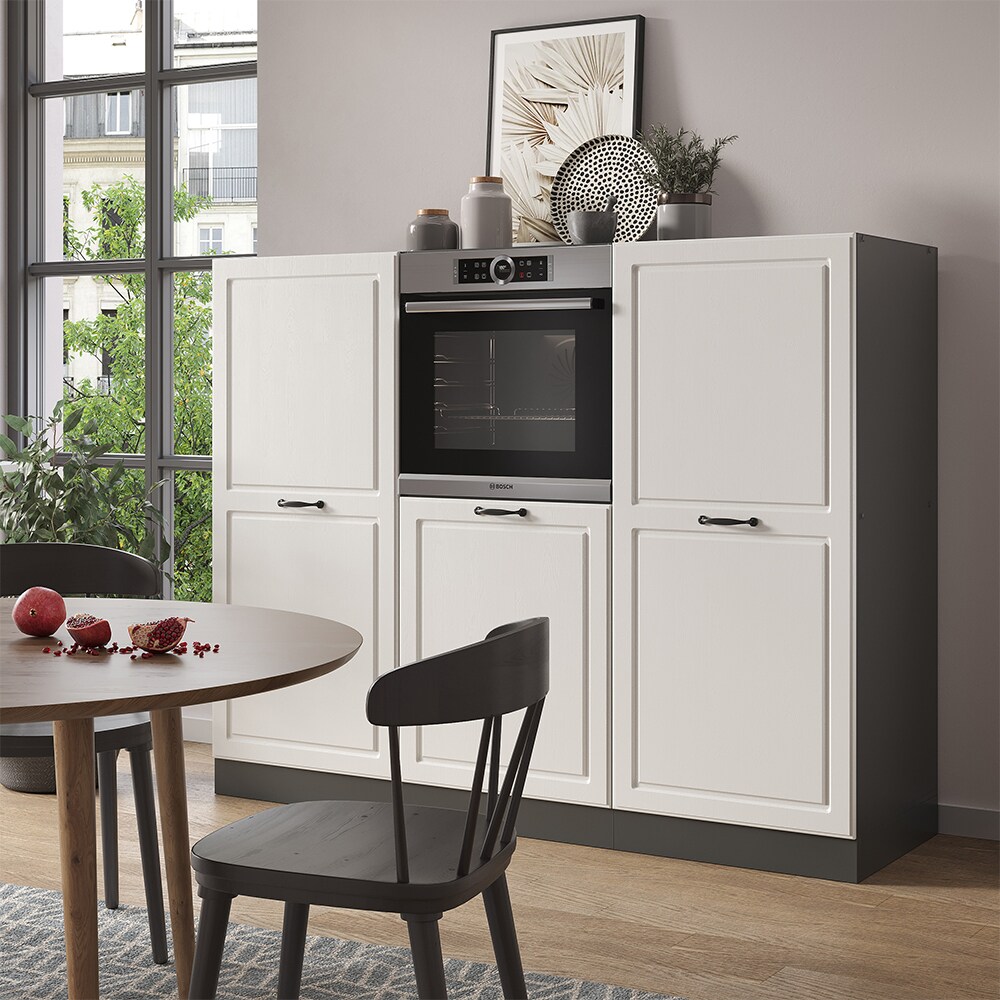 Vicco Küchenzeile Küchenblock Einbauküche R-Line Landhaus Anthrazit Weiß Backofen