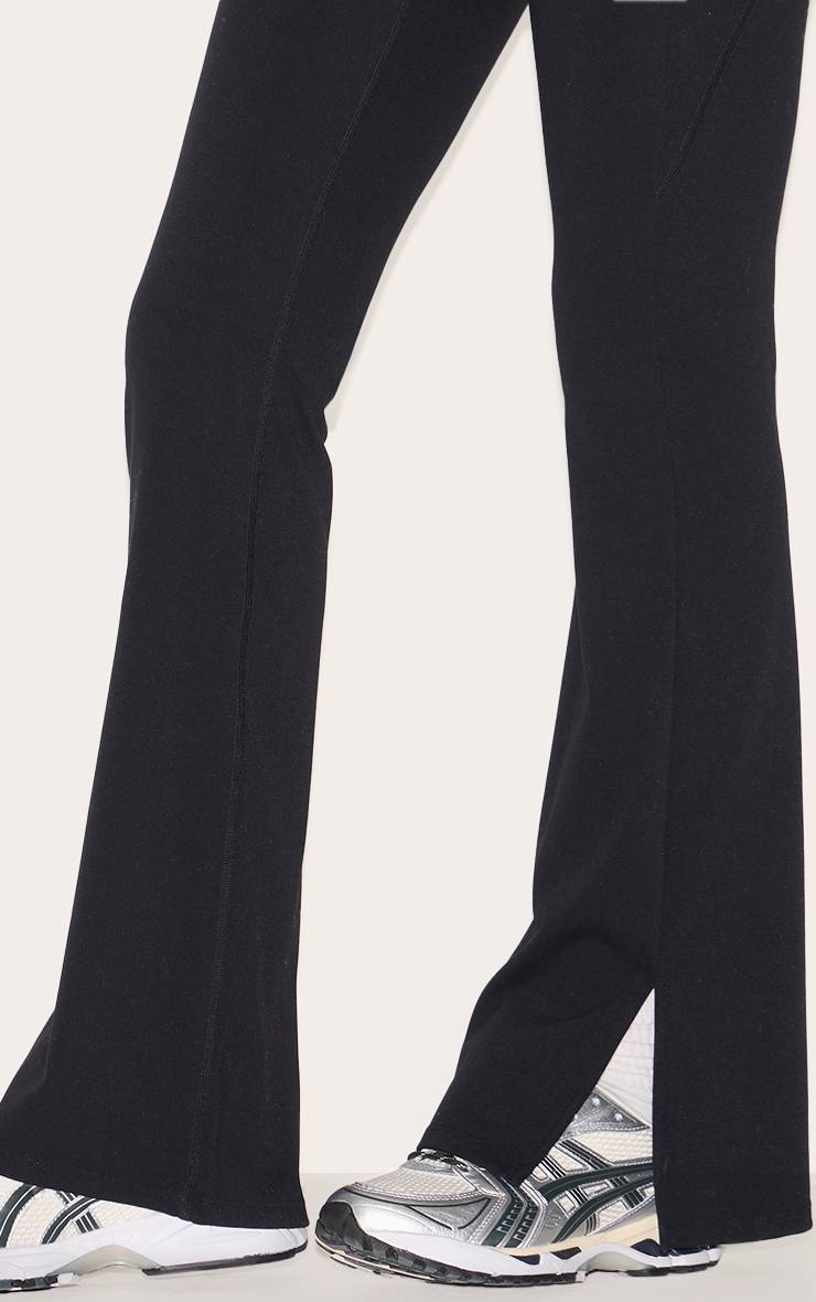 Noir Legging Évasé Sculptant Grande Taille Avec Détails De Coutures Contour