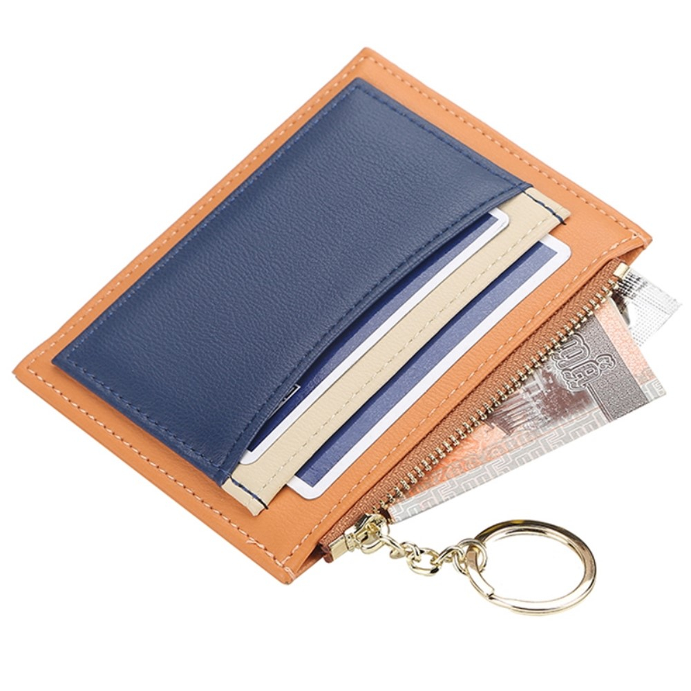 Mini Leder Etui Kreditkarten Geldbörse mit Münzfach   5 Kartenfächer - Rosa
